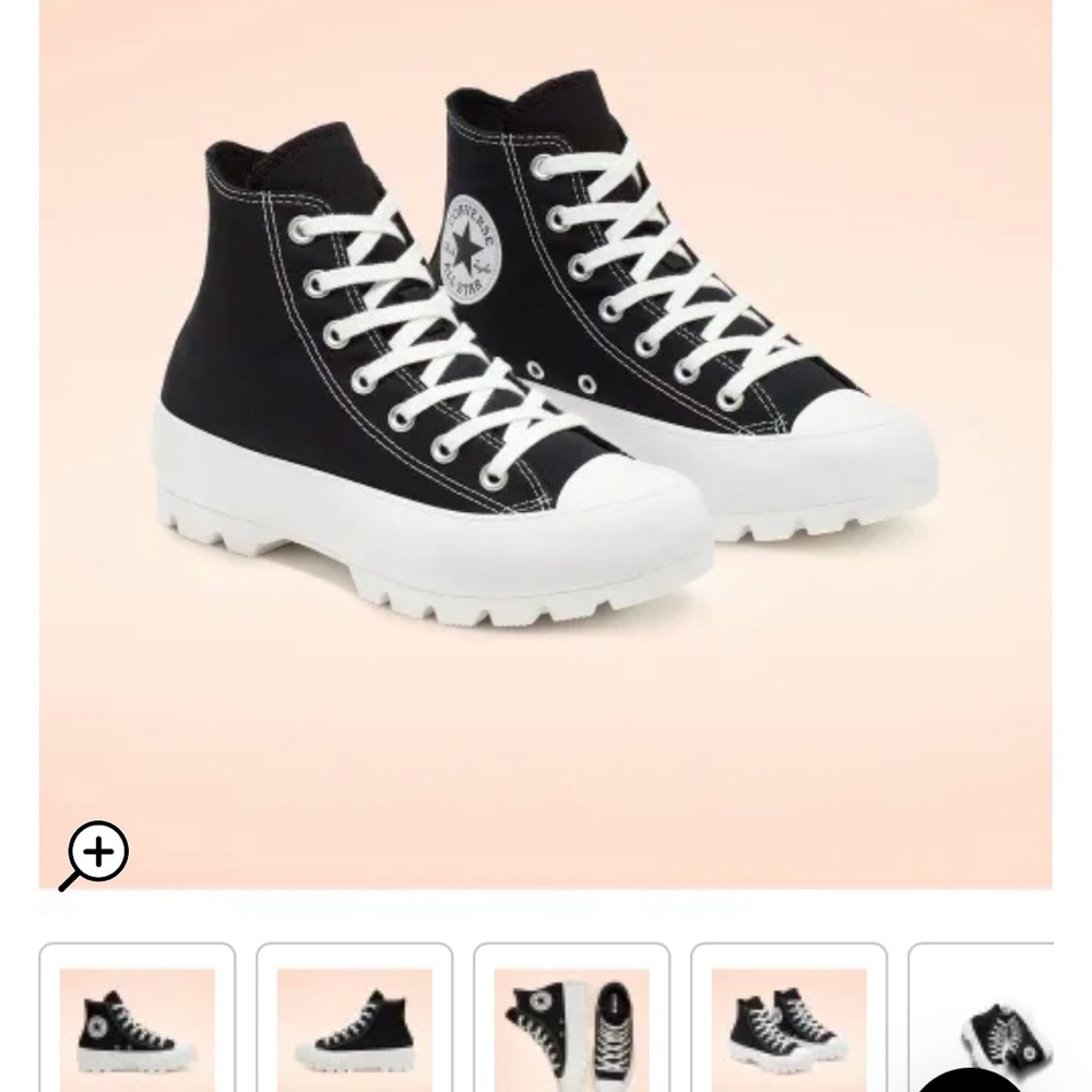 Converse Black Canvas Platform Sneakers